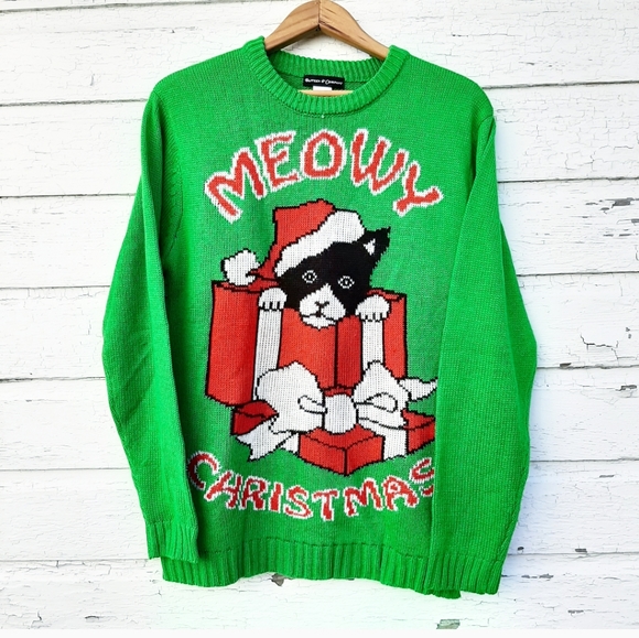Meowy Christmas Ugly Xmas Sweater - Blitzen - Picture 2 of 4